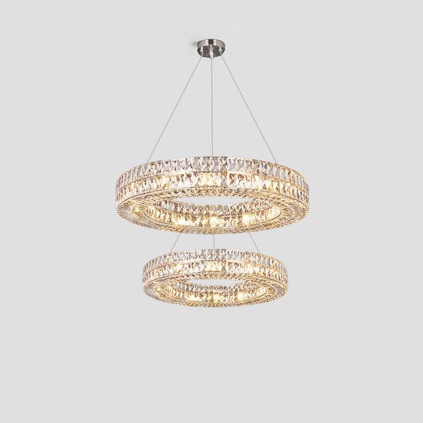 Aster Halo Crystal Multi-Tier Ring Chandelier