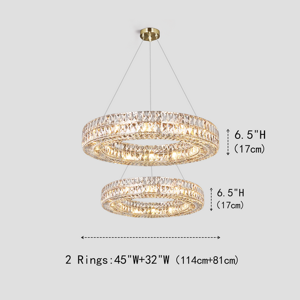 Aster Halo Crystal Multi-Tier Ring Chandelier