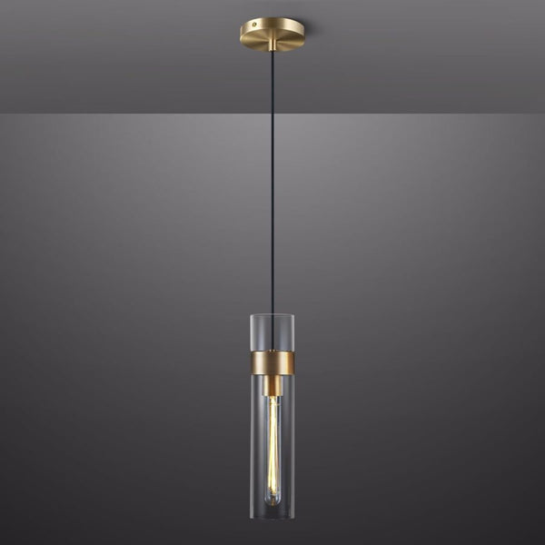 Glass Tube Brass Pendant Lights 1 Light/7 Lights