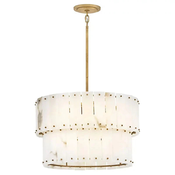 Alabaster Rancho 2-Tier Round Chandelier (Middle)