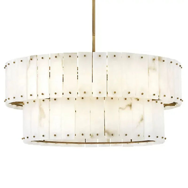 Alabaster Rancho 2-Tier Round Chandelier (34.25"D)