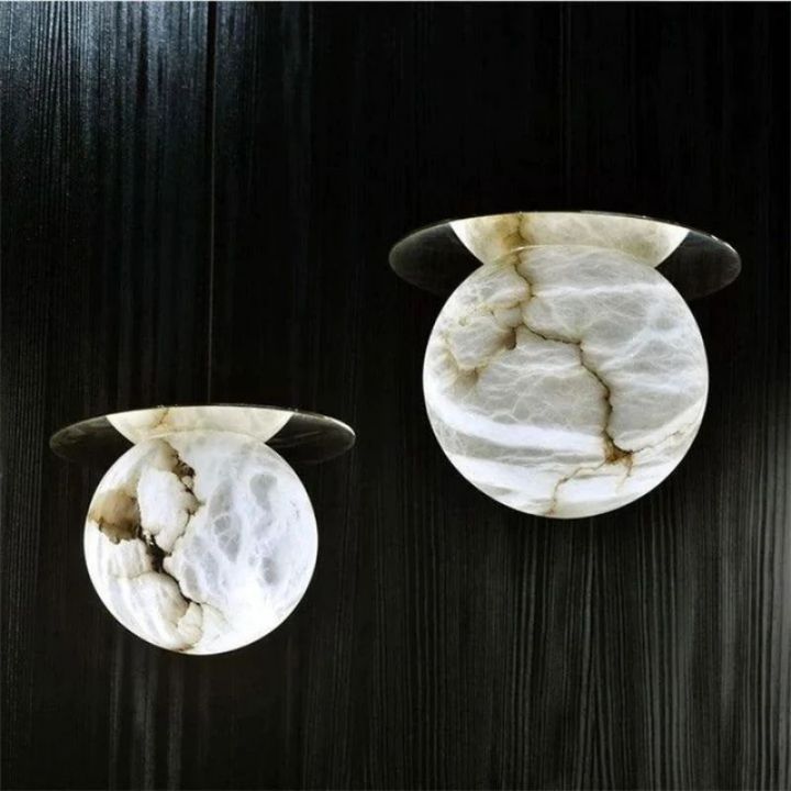 Alabaster Sphere Bedroom Pendant