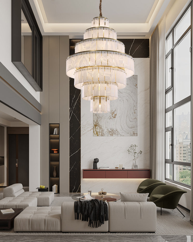 Alabaster Giant Tiered Chandelier