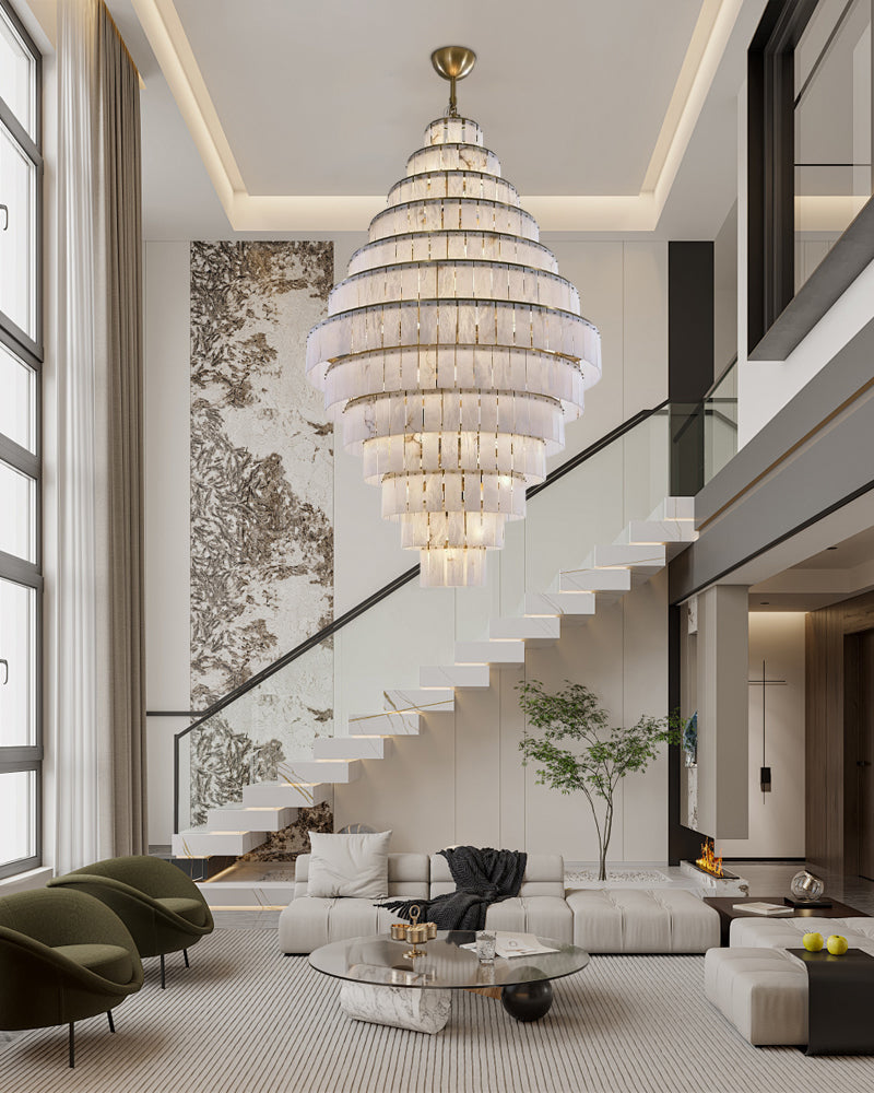 Alabaster Giant Tiered Chandelier