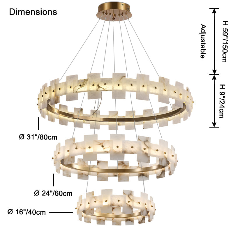 Alabaster Tiered Chandelier