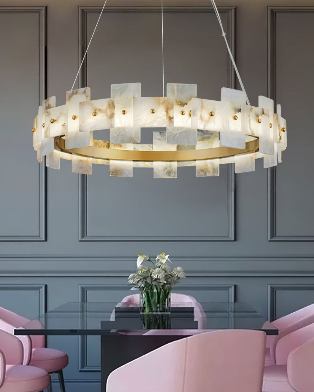 Alabaster Tiered Chandelier