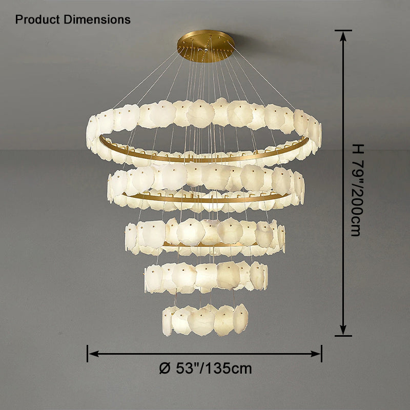 Alabaster Tiered Circular Chandelier