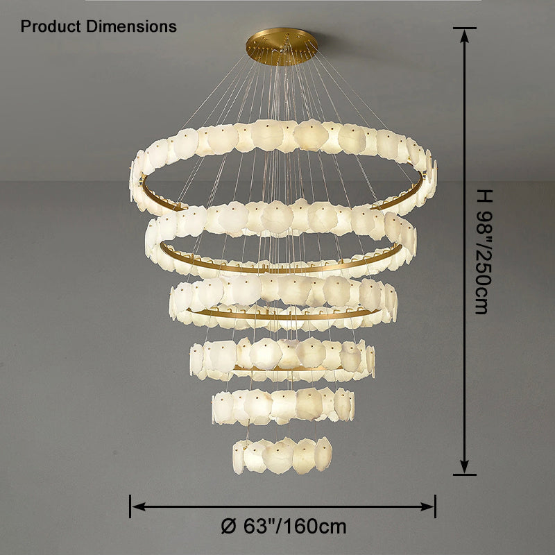 Alabaster Tiered Circular Chandelier