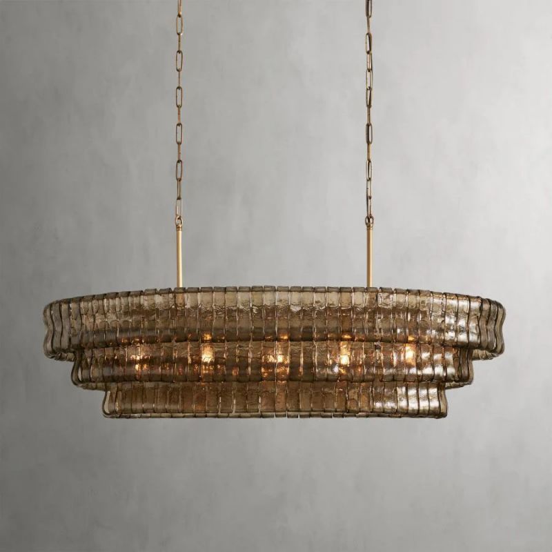 Amor Glass Oval Chandelier 54"W/65"W - thebelacan