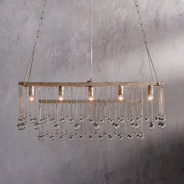 Aubrie Crystal Ball Rectangular Chandelier