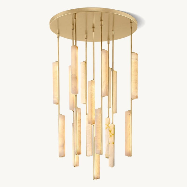 Ausle Alabaster Round Chandelier 40"