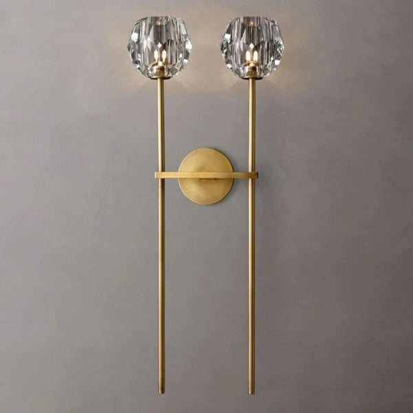 Crysball Clear Glass Double Grand Wall Sconce