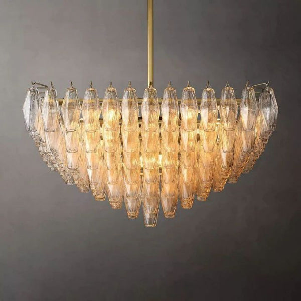 Galaxy Clear Glass Square Chandelier 32"
