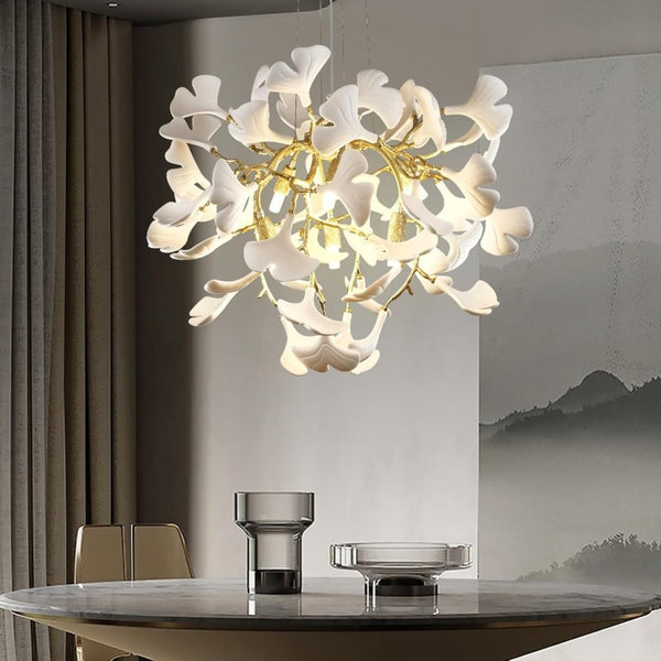 Ginkgo Gold Tree Branches Chandelier