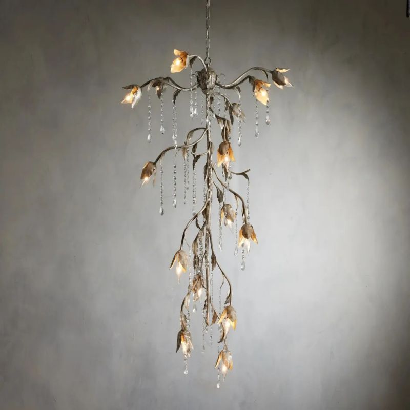 Gothic Viticci Cascade Chandelier 34"H -Silver - thebelacan