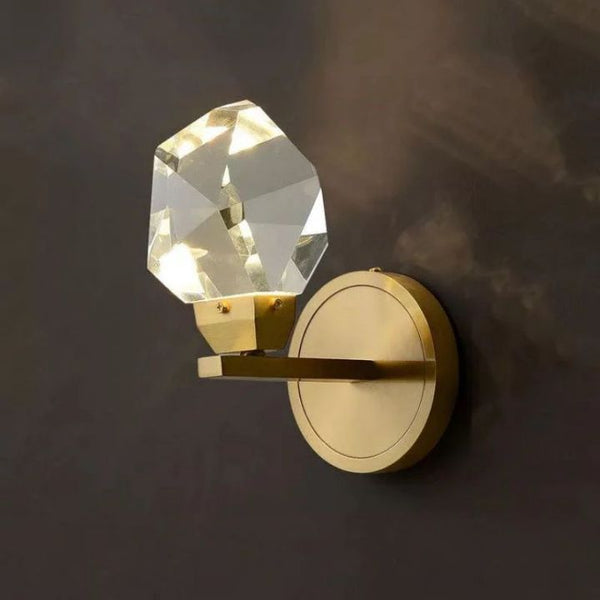 Isaro Faceted Crystal Prisms Short Wall Sconce
