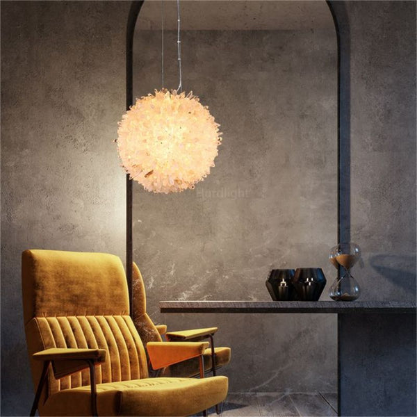 Primary Crystal Cluster Ball Pendant Light