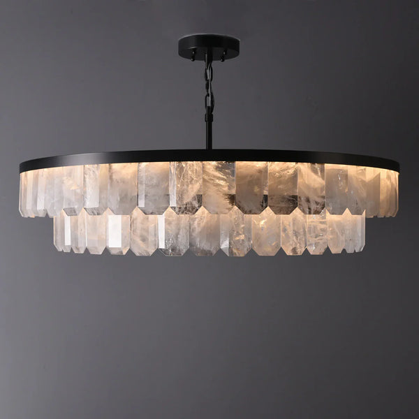 Rolande Double Rock Crystal Chandelier