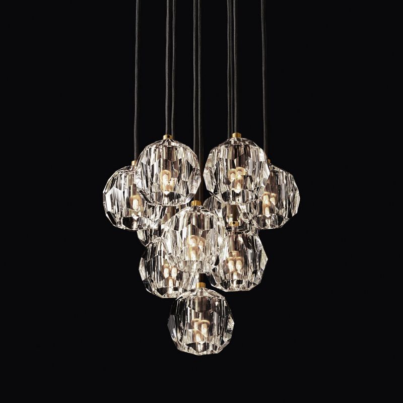 Crysball Cluster Round Chandelier 14"