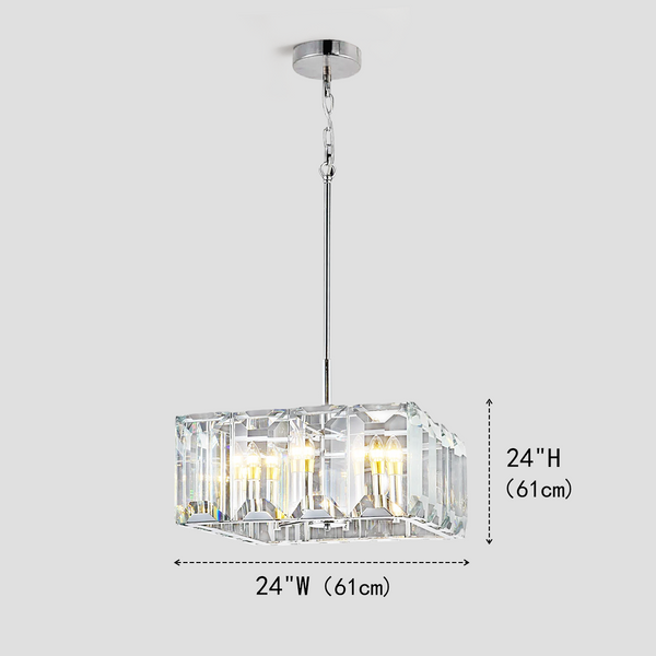 Apricity Crystal Square Chandelier 24"